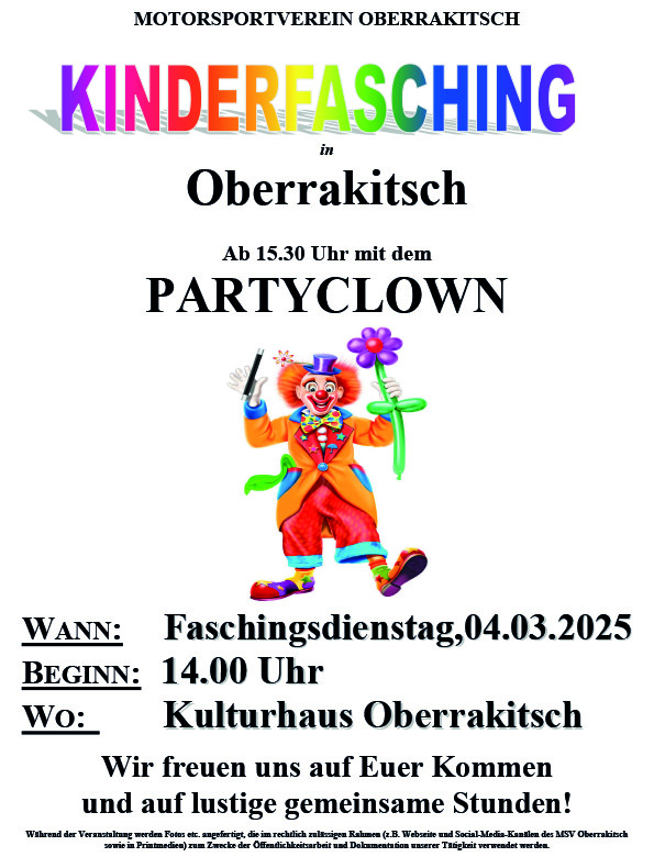 Kinderfasching in Oberrakitsch