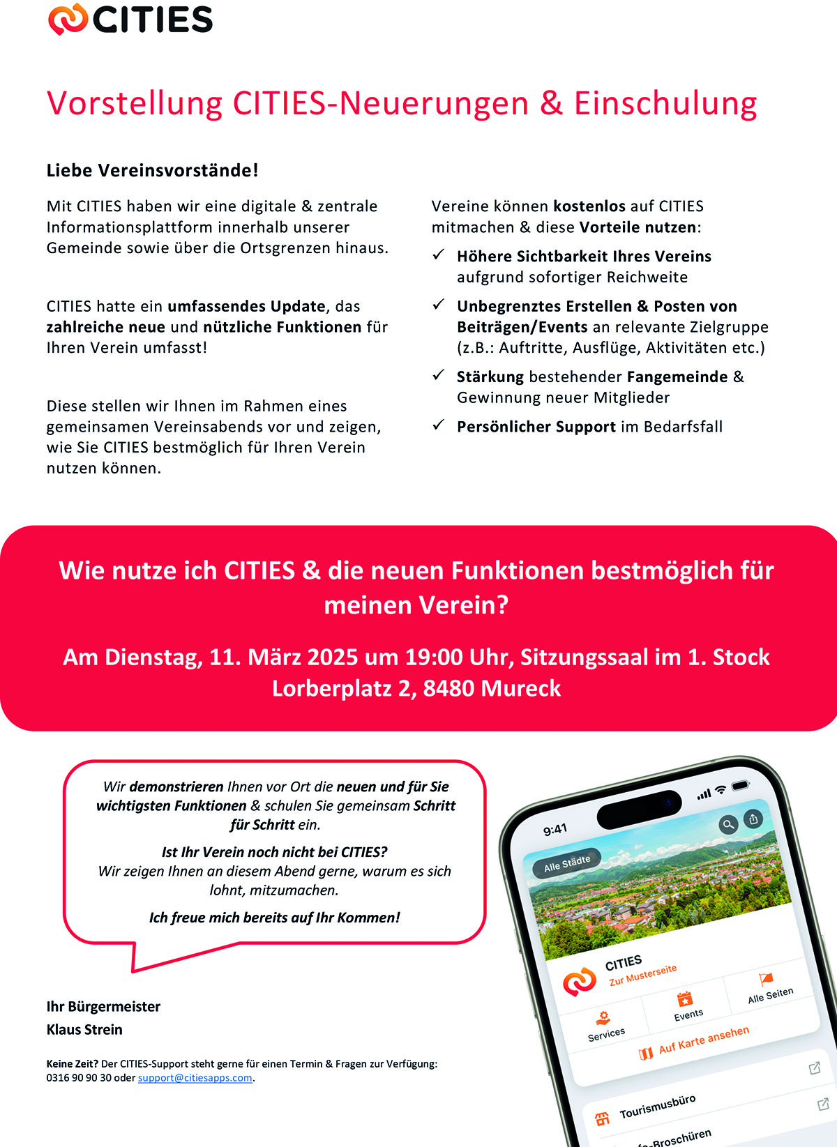 Vorstellung Cities-Neuerungen & Einschulung